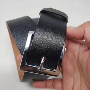 Negarte Tokyo Black Leather Belt Men Sz L Classic Business Casual Timeless